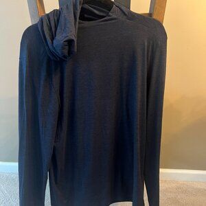 Small Gaiam Long Sleeve Navy Blue Hooded Pullover